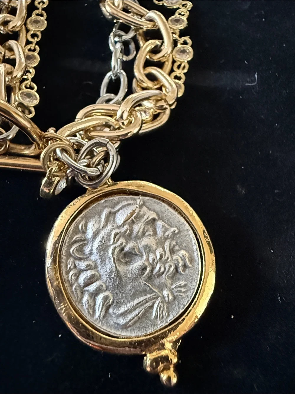 Mia Fiore Gold and Silver Coin Charm Bracelet - Picture 3 of 6